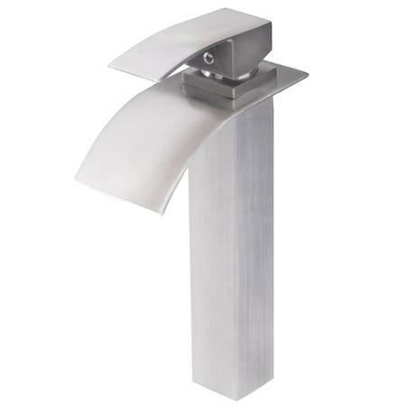 Novatto Novatto ECLIPSE Single Lever Waterfall Vessel Faucet, Brushed Nickel GF-136BN